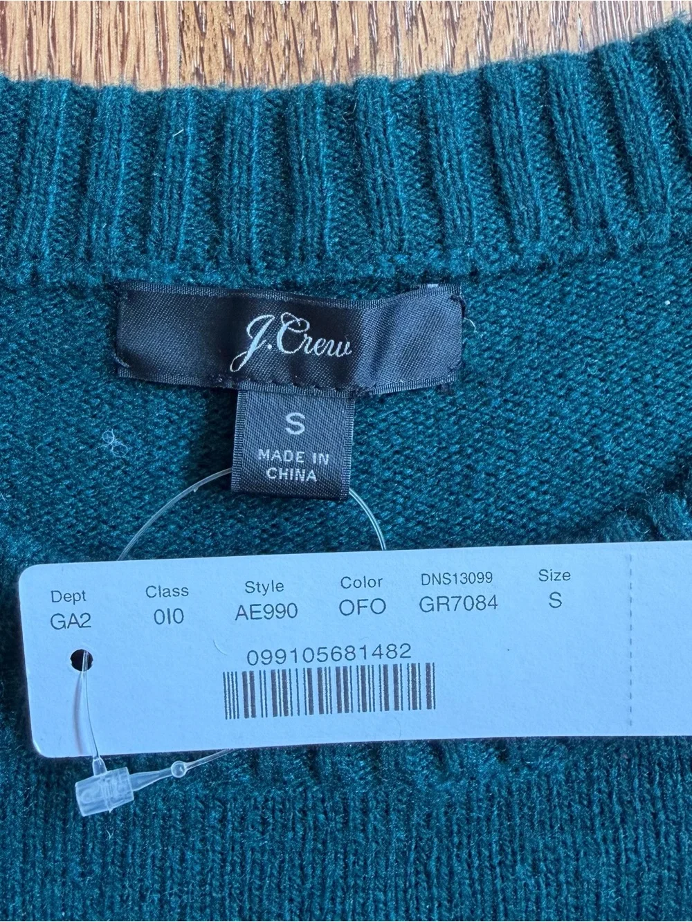 J. Crew Women's Emerald Green Crewneck Sweater with Shoulder Buttons